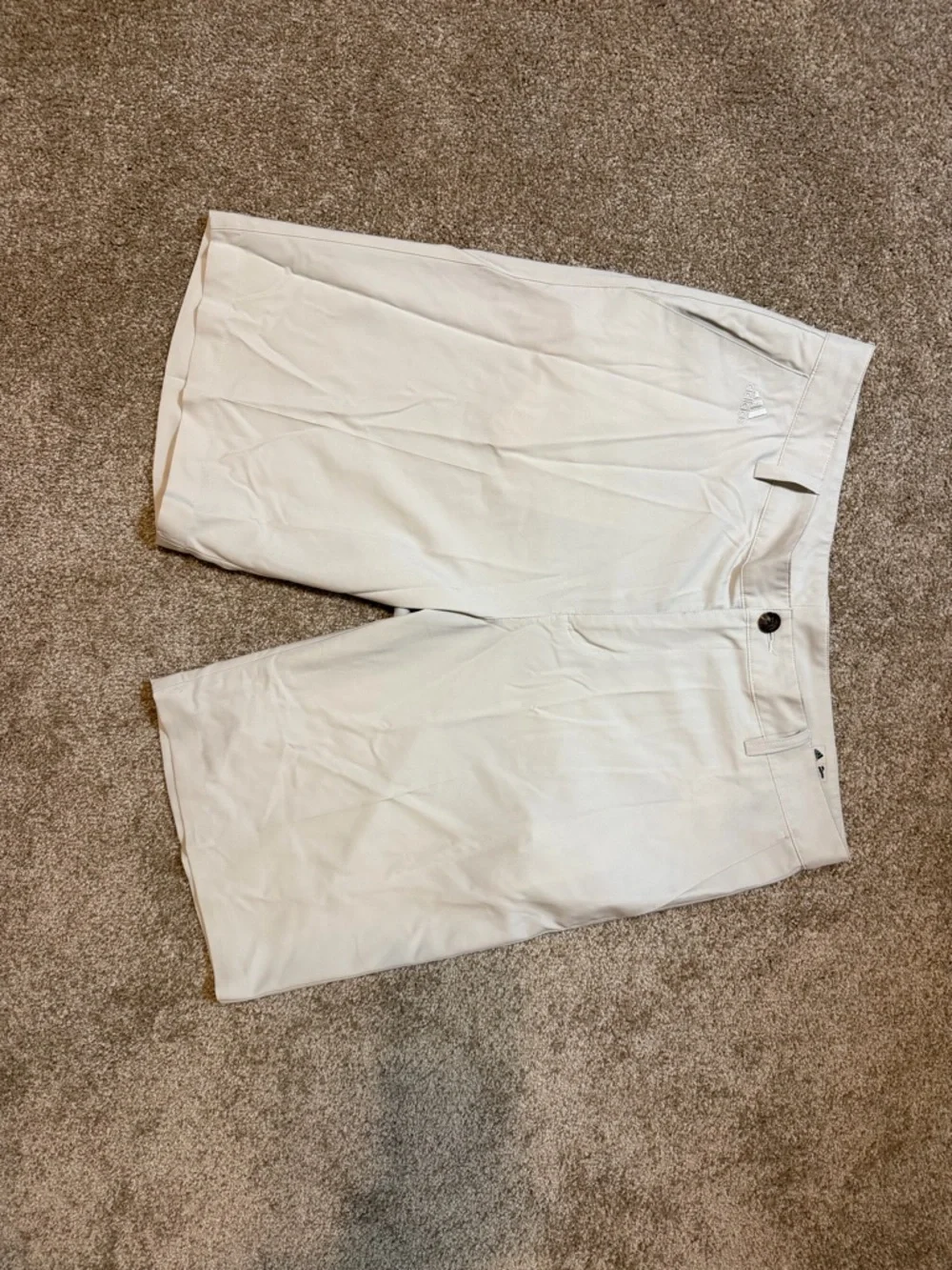 adidas Men's Flat Front Tan Golf Shorts